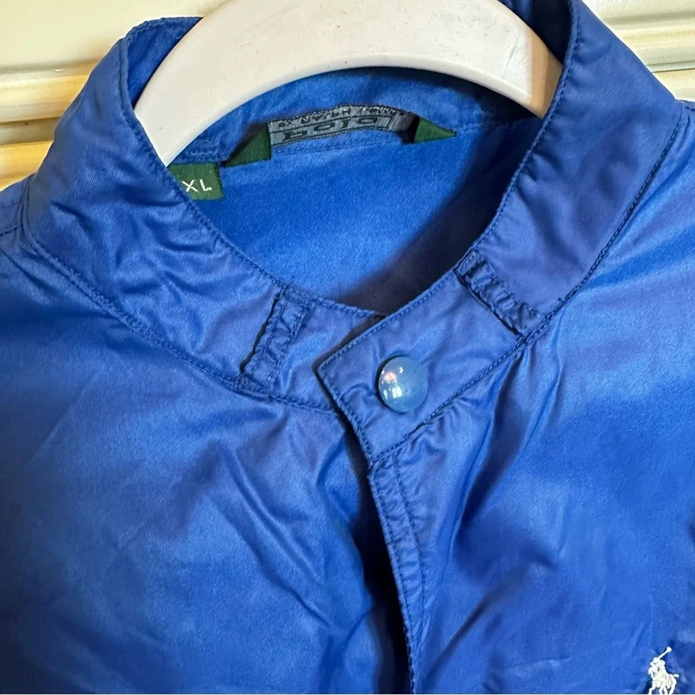 Vintage 90s Polo Ralph Lauren Color Block Jacket Blue Yellow Rare Y2K Logo Nylon